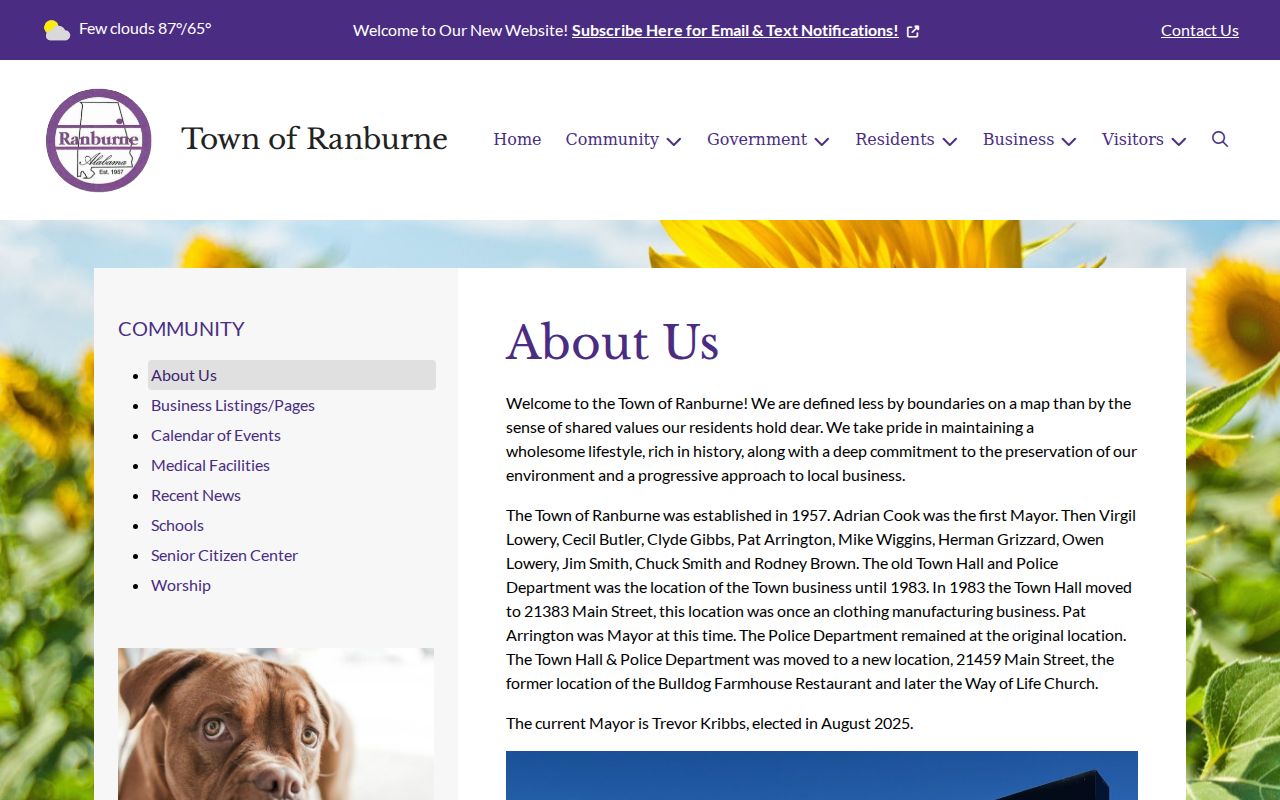 Ranburne warrant records town hall and police building